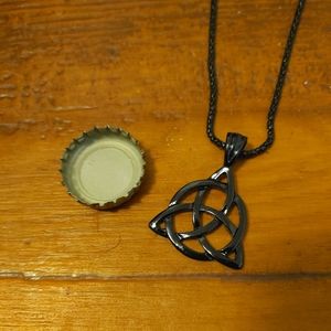 Black Celtic Irish Trinity Knot Necklace